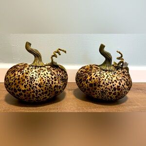 Leopard Print Velvet Weighted Pumpkins